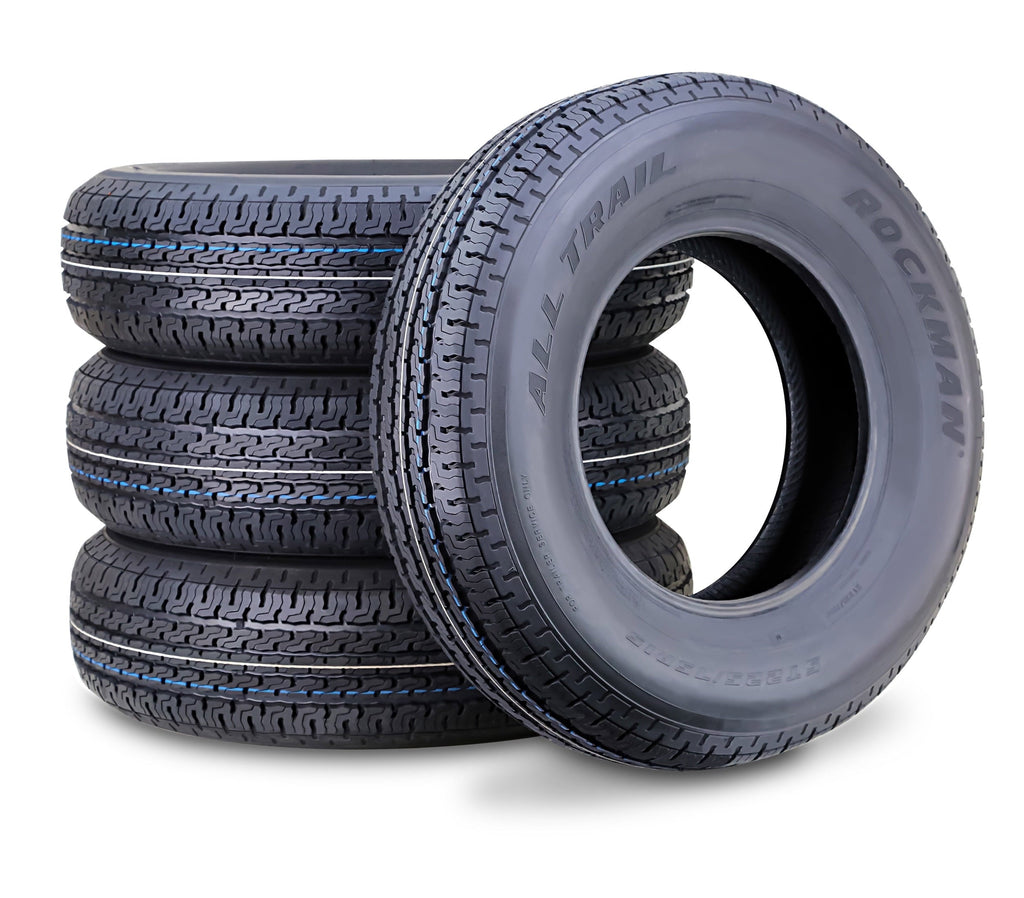 ROCKMAN Trailer Tire ST225/75R15 10-Ply Load Range E 117M Steel Belted Radial 11168, Set4