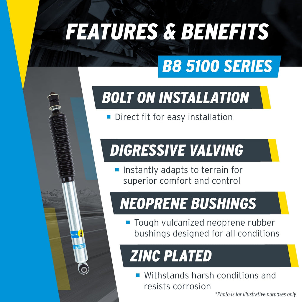 Bilstein Set of Front and Rear B8 5100 Series Shocks Compatible with 2005-2016 F250/F350 4WD with 2 Front & 0-1 Rear